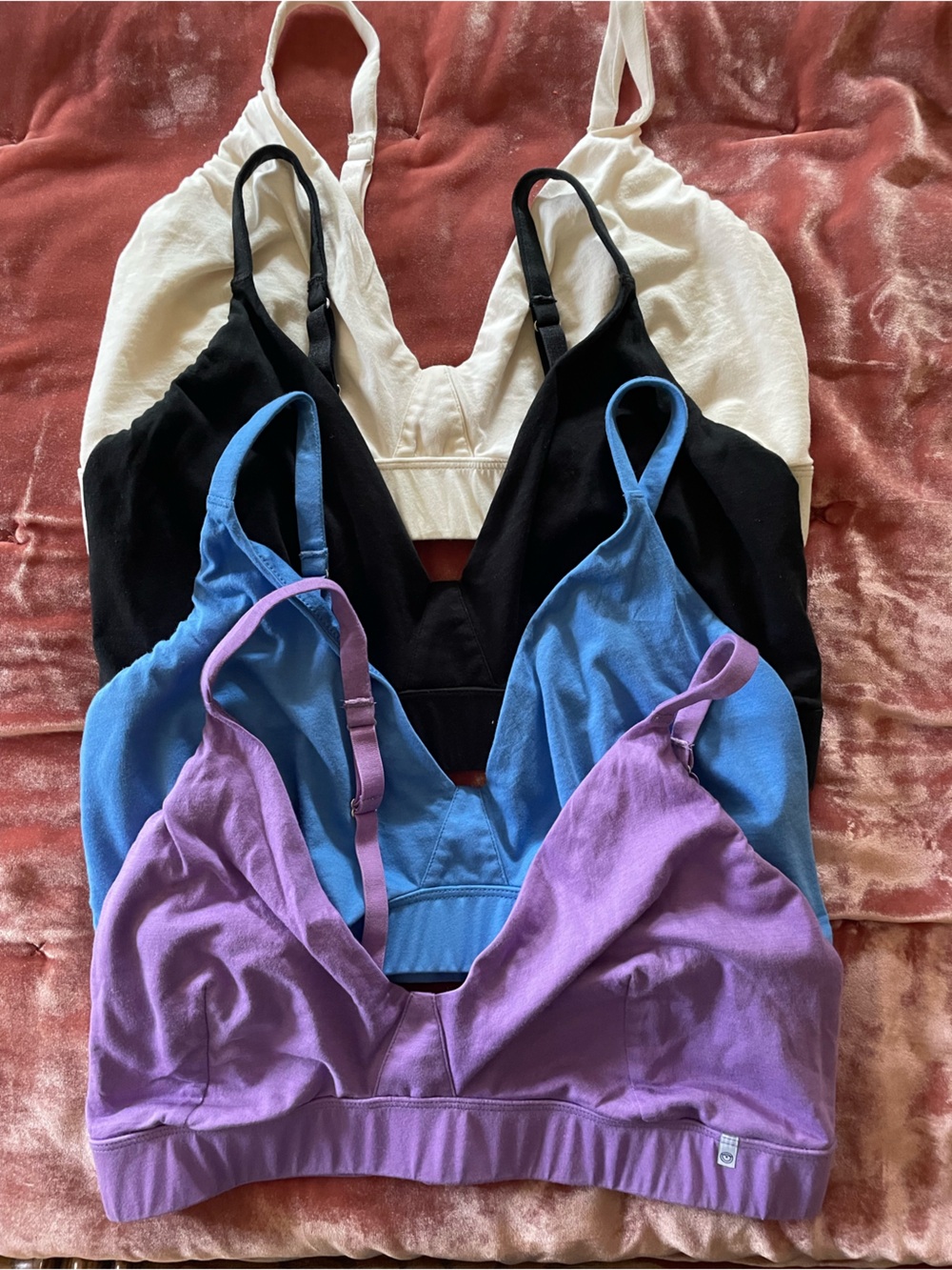 Oddobody Organic Cotton Triangle Bra in Blue, XL - Picture 5 of 6